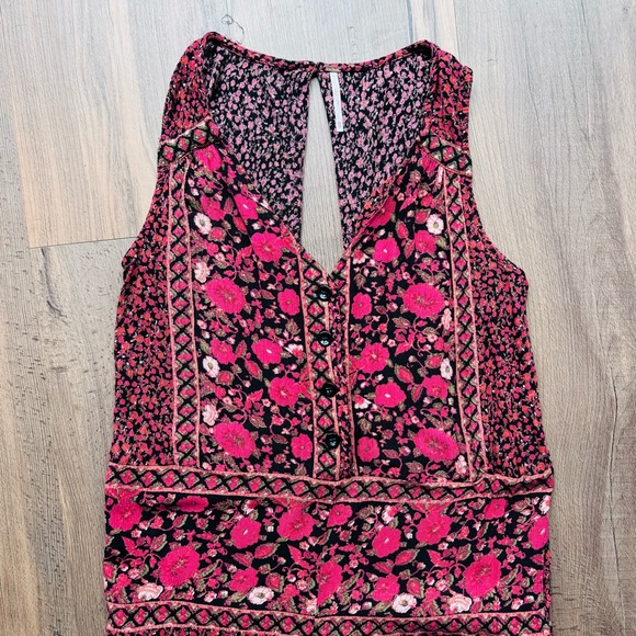 Free People Floral Boho Jumpsuit Cullotte Cut size XS - Picture 4 of 7